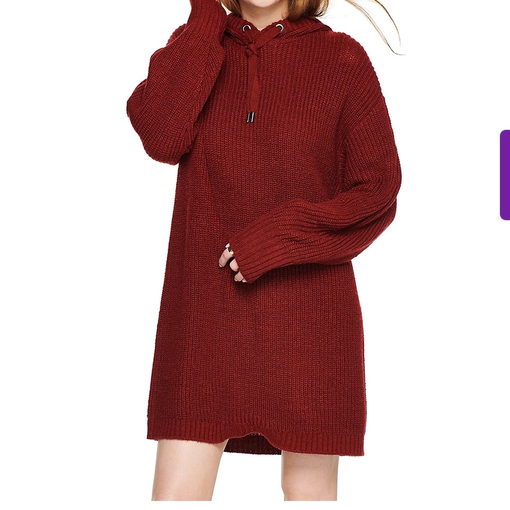 Hooded sweater dress